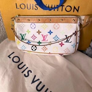 Louis Vuitton White Multicolor Monogram Mini Shoulder Pochette